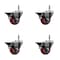 Service Caster 3'' Red Poly Swivel 7/16'' Grip Ring Stem Caster Set with Brake, 4PK SCC-GR20S314-PPUB-RED-PLB-716138-4 - alternate 1